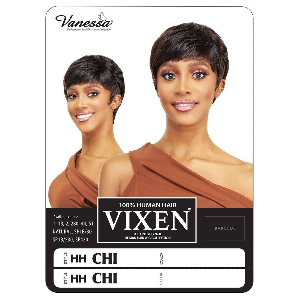 Vanessa Vixen Human Hair Wig Womens OS Grey HH CHI 44 Pixie Cut Short Layered - Picture 5 of 8
